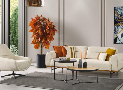 Sofa set 3 + 1 seater furniture set design beige modern 2-piece couches